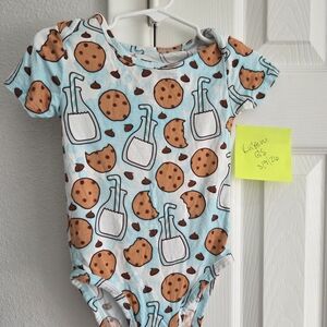Playful Cookie and Milk Print Kids Bodysuit